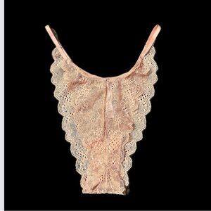 Victoria's Secret Dream Angels Sexy Brazilian Slip Panty metallic lace Large